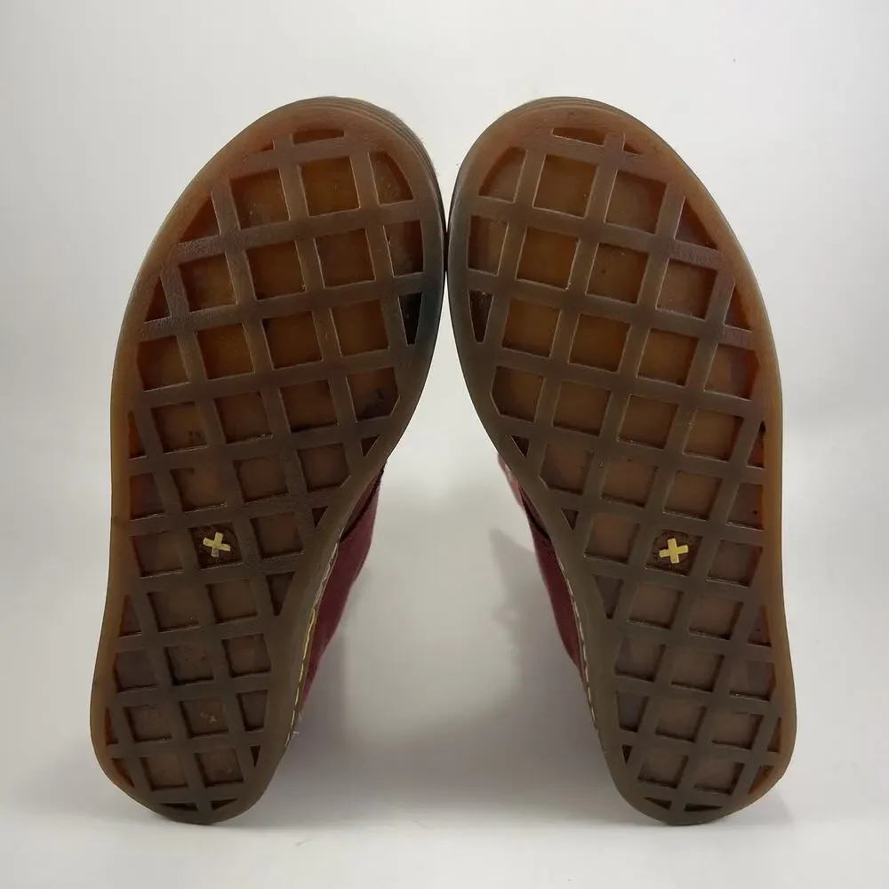 Dr Martens Docs Stratford Canvas Fold Over Boots Womens Size 6 Red Tartan Inlay